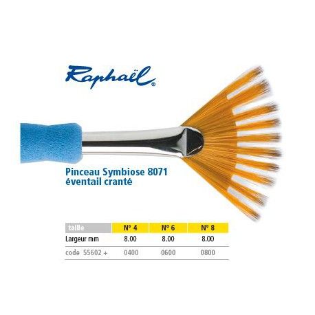 pinceaux raphael fibre synthétique Evantail P8071-4>