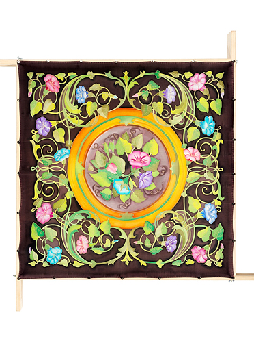 Blossom carré 90x90 pongée n°9 gutta or
