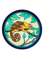 Caméléon panneau rond 20cm
