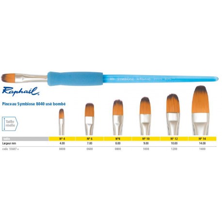 pinceaux raphael fibre synthétique Usé bombé P8040-4