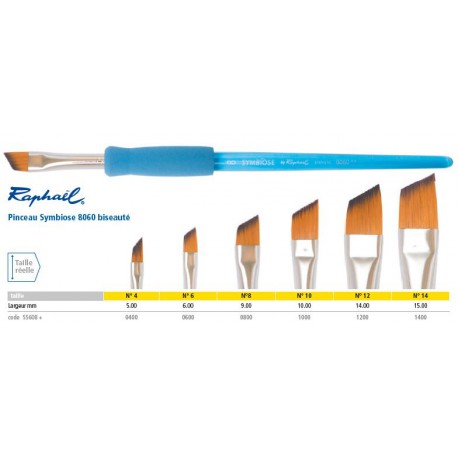 pinceaux raphael fibre synthétique Biseauté P8060-10