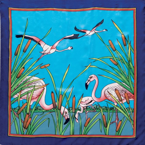 Flamants Roses 90x90 Pongée 9