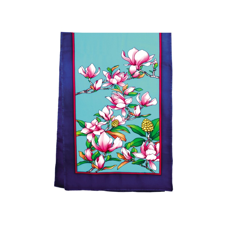 Magnolias écharpe 145x43 cm pongée N°9 