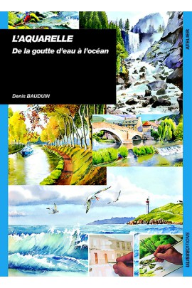 L’aquarelle de la goutte d’eau à l’océan 
