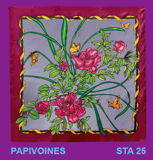 Papivoine carré 90x90 cm pongée N°9