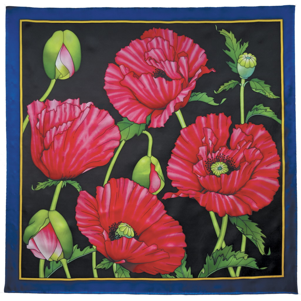 Pavot carré 90x90 cm pongée N°9