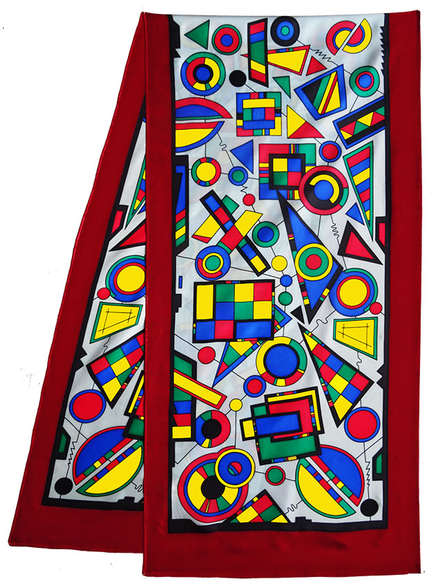 Geometric pashmina 180 x 43 cm pongée N°9