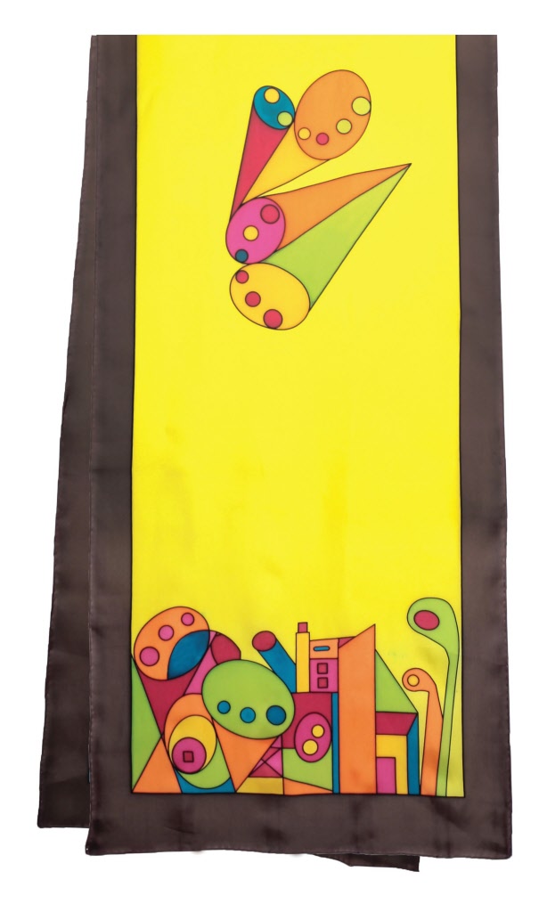 Geometrie pashmina 180 x 43 cm pongée N°9