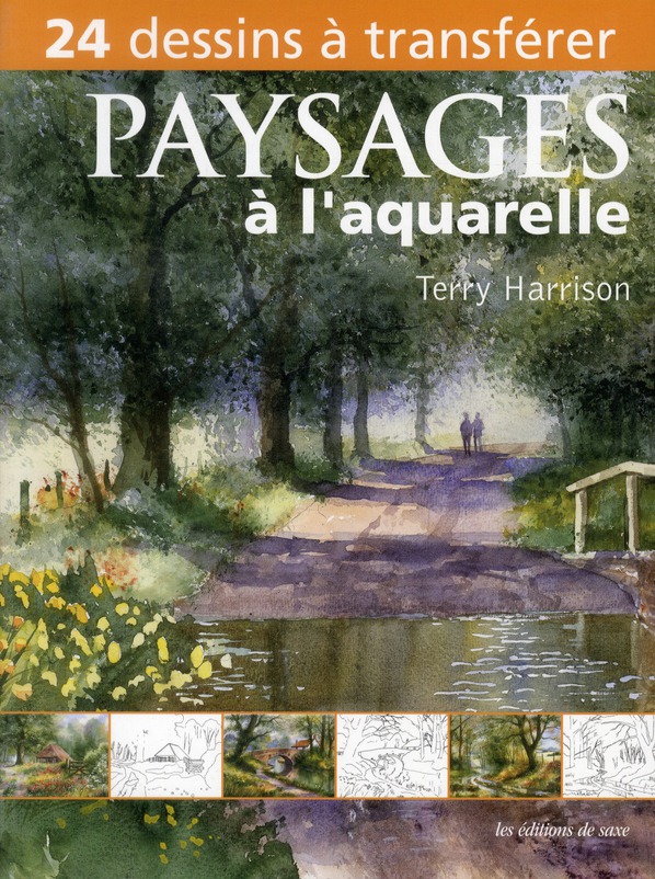 Livre : Paysages à l'aquarelle 24 Dessins à transférer