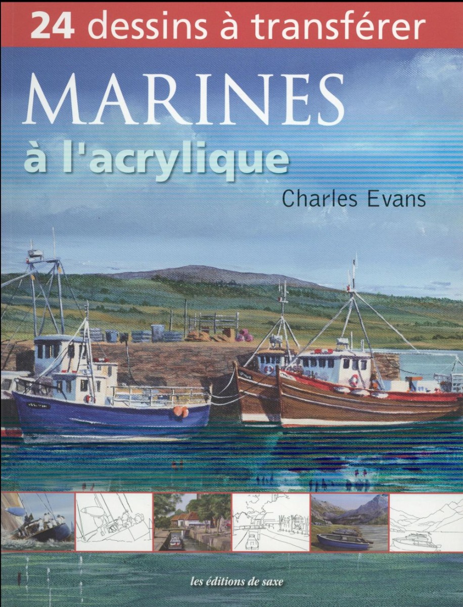 Livre : Marines à l'Acrylique 24 Dessins à transférer